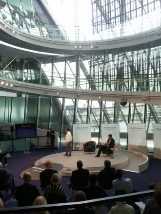 Jimmy Wales speaking in the Chamber at City Hall, London, 2012
