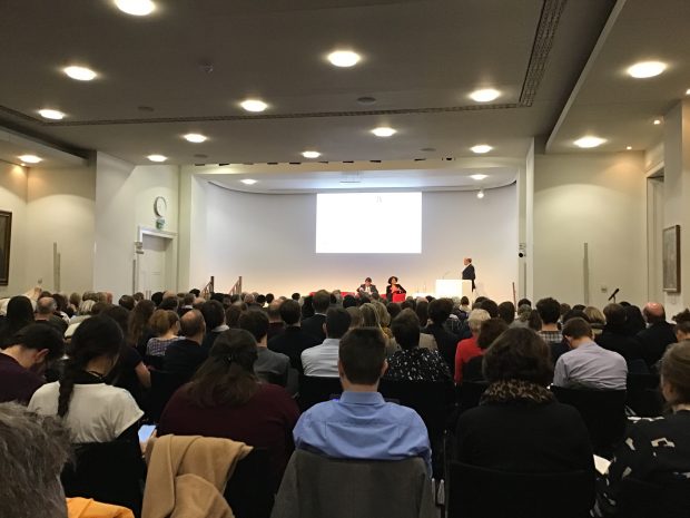 Audience and speakers at General Election Hustings